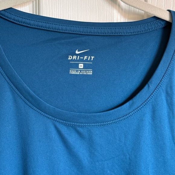 Nike Womens Dri Fit Blue Short sleeve Running Top Size 2X - Picture 3 of 7